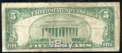 1929 5 $ Tyii La Première Banque Nationale De Tampa, Fl Monnaie Nationale Ch. # 3497