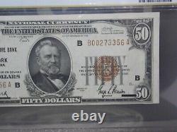 1929 50 $ Banque De Réserve Fédérale De New York Ny Monnaie Nationale Pcgs Au55 Ppq 823