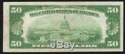 1929 50 $ Detroit, MI Banque Nationale Note Michigan Devise E002855a