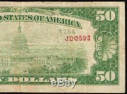 1929 $ 50 Dollar Billet De Banque Honolulu Hawaii National Bank Aloha State Monnaie Ch 5550