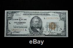 1929 $ 50 Monnaie Nationale La Banque De La Réserve Fédérale De San Francisco (otx204)