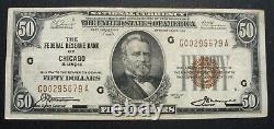 1929 50 $ Monnaie Nationale Note De Banque Chicago Brown Seal Écoinsales
