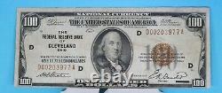 1929 Banque De Réserve Fédérale De Cleveland, Oh 100 $ Monnaie Nationale Fr# 1890-d
