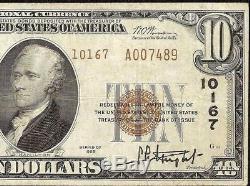 1929 Billet De 10 Dollars Us Pasadena California National Bank Billet De Monnaie Monnaie 10167