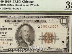 1929 Billet De 100 Dollars En Billets De Banque De Chicago Billet De Sceau Brun - Monnaie Nationale