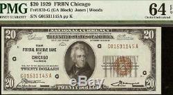 1929 Billet De 20 Dollars - Sceau Brun - Billets De Banque Monnaie Nationale Pmg 64 Epq