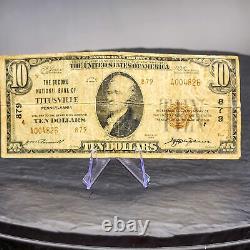 1929 Billet de 10 $ en monnaie nationale brune, Deuxième Banque Nationale de Titusville PA Collection