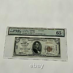 1929 $ Colorado National 5 Monnaie Greeley Union Banque Nationale Pmg 65