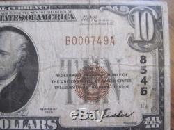 1929 DIX (10) Dollars En Monnaie Nationale Note 1ère Banque Nationale Iron River Michigan