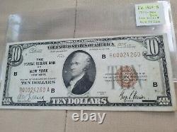 1929 Erreur $10 Monnaie Nationale Réserve Fédérale Banque De New York Ny B00024260a