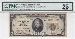 1929 La Banque De Réserve Fédérale De Boston 20 $ Monnaie Nationale Pmg 25
