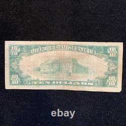 1929 Monnaie Nationale $10 Note Banque D'albion Ny G-vg Basse Série#