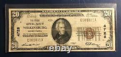 1929 Monnaie Nationale 20 $ La Première Banque Nationale De Wilkinsburg, Pennsylvanie