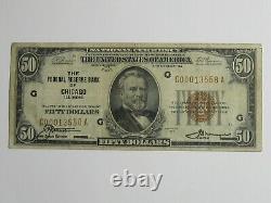 1929 Monnaie Nationale $50 Federal Reserve Bank Of Chicago Illinois #8008