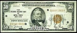 1929 Série 50 Dollars Monnaie Nationale 50 $ Fr Banque De New York Jones Woods
