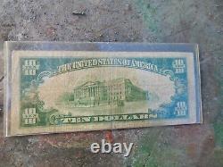 1929 Sumner Iowa 10 Dollars Billet De Banque En Monnaie Nationale