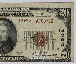 1929 T2 20 $ Banque Nationale Note Devise Montgomery Alabama Circ Very Fine (722)