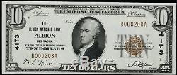 1929 Ty1 10 $ Albion National Bank Billet De Banque National Du Nebraska Monnaie Unc (208)