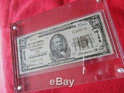 1929 U. S. National Bank Of Houston Texas Monnaie Note 50 $ Dollar / Affichage Cas