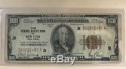 1929 Us $ 100 De La Banque De Réserve Fédérale De New York