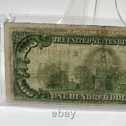 1929 Us $100 Monnaie Nationale Note. Banque De Réserve Fédérale Richmond Very Low S/n