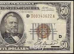 1929 Us $ 50 Billets En Billets En Billets Dollars Billets En Banques En Monnaie Nationale Dev.