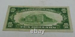 1929 Vintage Us Banque Nationale D'alabama Mobile 10 $ DIX Dollars Note De Devise