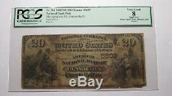 20 $ 1882 Pensacola En Floride Fl Banque Nationale Monnaie Note Bill # 5603 Brown Retour