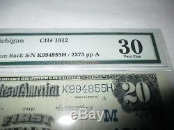 20 190 $ Cassopolis Michigan MI Billets De Banque En Monnaie Nationale Bill # 1812 Vf Pmg