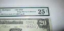 20 190 $ Marshall Michigan Billets De Banque De La Monnaie Nationale Bill # 1515 Pmg Vf