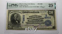20 $ 1902 Atlantic City New Jersey Nj Monnaie Nationale Bill #8800 Vf25