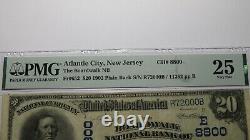 20 $ 1902 Atlantic City New Jersey Nj Monnaie Nationale Bill #8800 Vf25