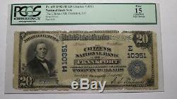 20 $ 1902 Billet De Banque En Monnaie Nationale De Frankfort New York, À New York, N ° De Facture N ° 10351, Amende De Pcgs