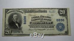 20 $ 1902 Billet De Banque En Monnaie Nationale De Johnson City Dans Le Tn, Tn Facture # 6236 Vf +