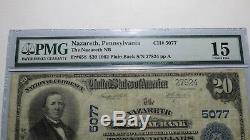 20 $ 1902 Billet De Banque En Monnaie Nationale De Nazareth En Pennsylvanie (pennsylvanie) Bill Ch. # 5077 Pmg