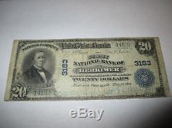 20 $ 1902 Billet De Billet De Banque En Monnaie Nationale Herkimer New York Ny! Ch. # 3183 Fin