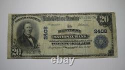 20 $ 1902 Burgettstown Pennsylvania Ap National Monnaie Banque Note Bill Ch. #2408