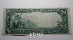 20 $ 1902 Ellwood City Pennsylvania Ap National Monnaie Banque Note Bill 11570 Xf+