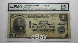 20 $ 1902 Enterprise Alabama Al Banque Nationale Monnaie Note Bill! Ch. # 6319 Pmg