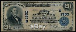 $ 20 1902 Grande Monnaie Nationale La Première Banque Nationale De Fort Smith, Ar