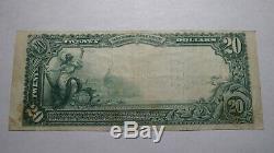 20 $ 1902 Independence Kansas Ks Banque Nationale Monnaie Remarque Bill Ch # 4592 Vf ++