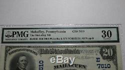 20 $ 1902 Mahaffey Pennsylvania Pa Banque Nationale Monnaie Note Bill Ch # 7610 Vf30