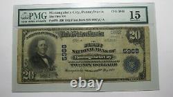 20 $ 1902 Monongahela City Pennsylvania National Currency Bank Note Bill 5968 Pmg