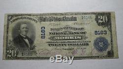 20 $ 1902 Morris Illinois IL Banque Nationale Monnaie Note Bill! Ch. # 8163 Rare