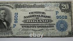 20 $ 1902 Oakland California Ca National Currency Bank Note Bill! Ch. #9502 Fine
