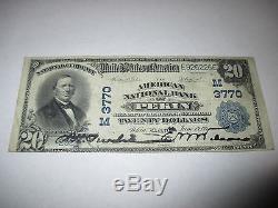 $ 20 1902 Pekin Illinois IL Note De La Banque Nationale De Billets Bill Ch. # 3770 Très Bien