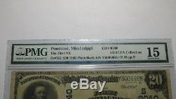 20 $ 1902 Pontotoc Mississippi Ms Banque Nationale Monnaie Note Bill Ch. # 9040 Pmg