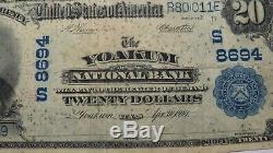 20 $ 1902 Yoakum Texas Tx Banque Nationale Monnaie Note Bill Ch. # 8694 Rare