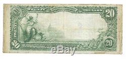 20 $. 1918 Pittsburgh Penn Banque Nationale Monnaie Note Bill Ch. # 252 Grand Format