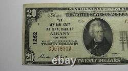 20 1929 Albany New York Ny Monnaie Nationale Banque Note Bill Charte #1262 Vf